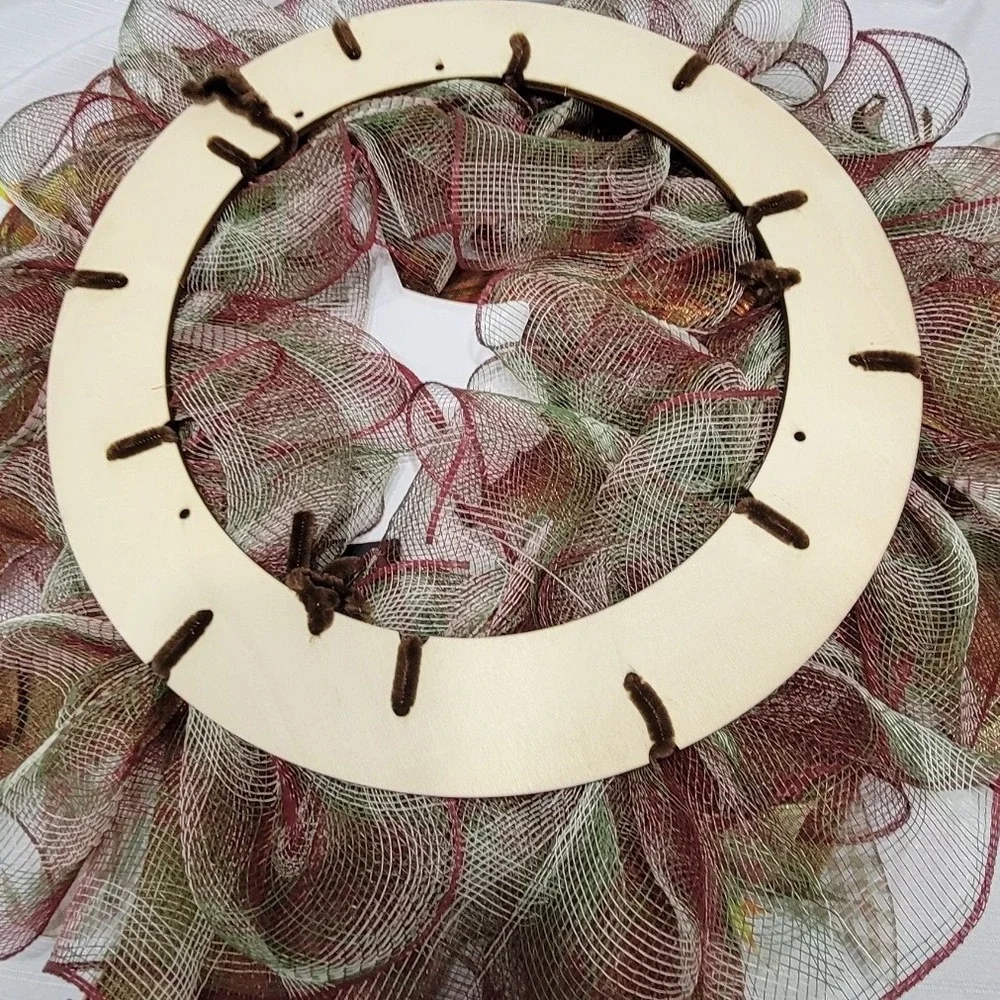 Fall Scarecrow Wreath Autumn Front Door Decor Burlap Gingham  Thanksgiving